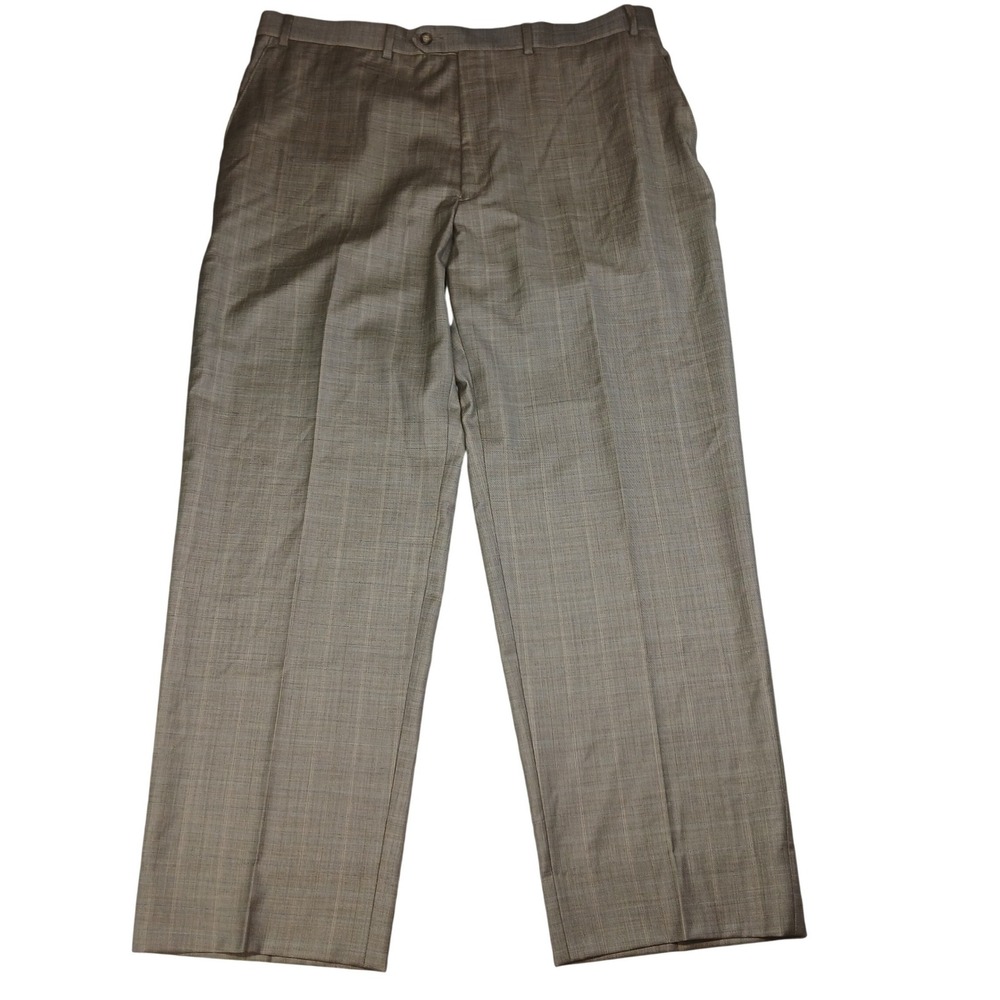 Michael Kors‎ Mens Tan Glen Plaid 100% Wool Dress Pants 39W x 31L NWT K2Z0018